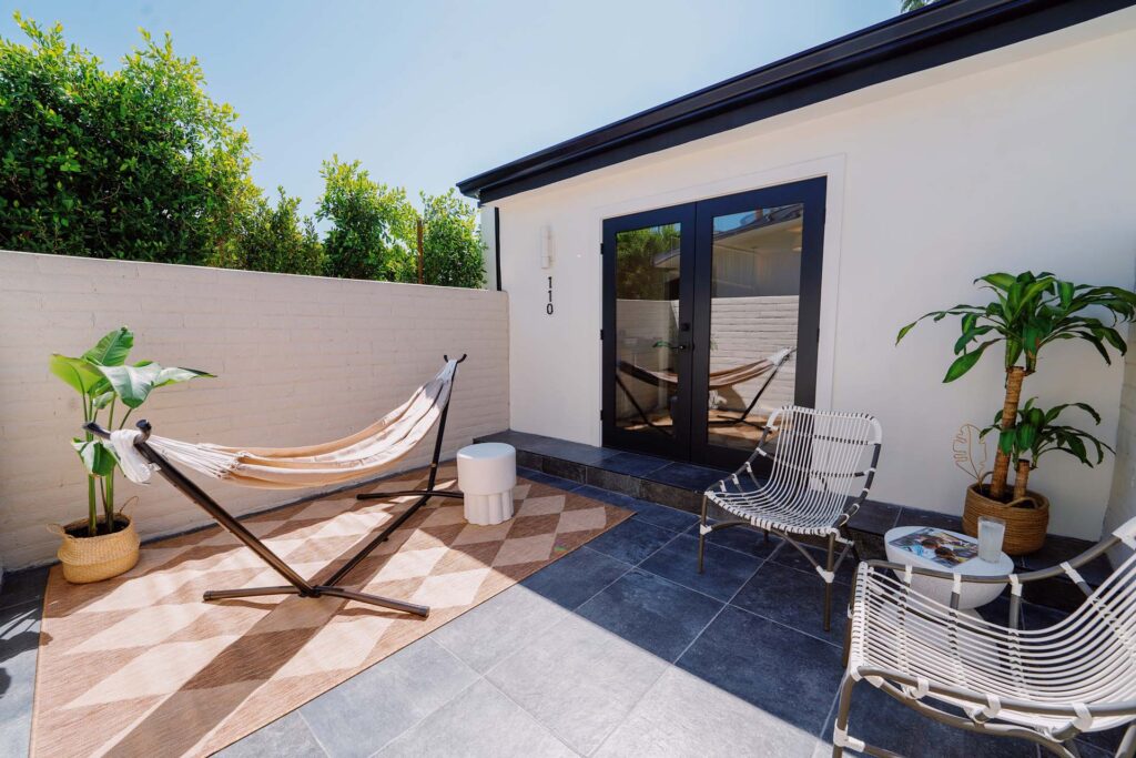 Private patio at Azure Sky Hotel