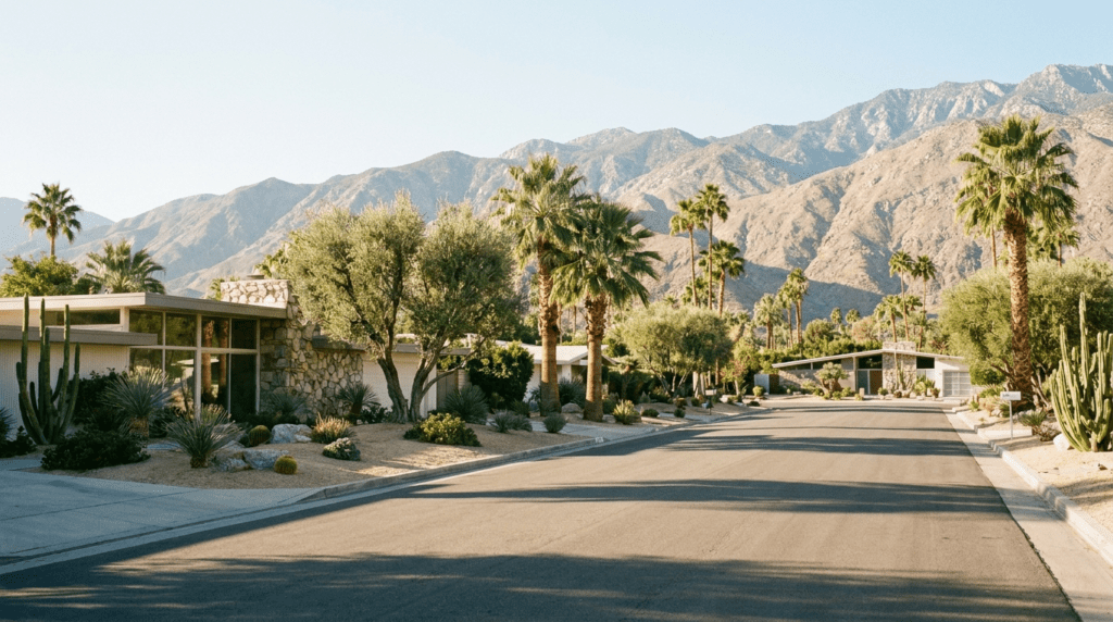 Old Las Palmas historic district Palm Springs mid-century modern estate homes near boutique hotel