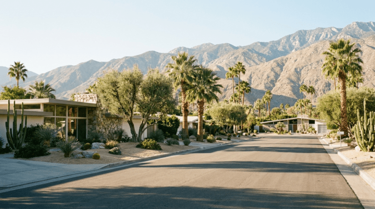 Old Las Palmas historic district Palm Springs mid-century modern estate homes near boutique hotel